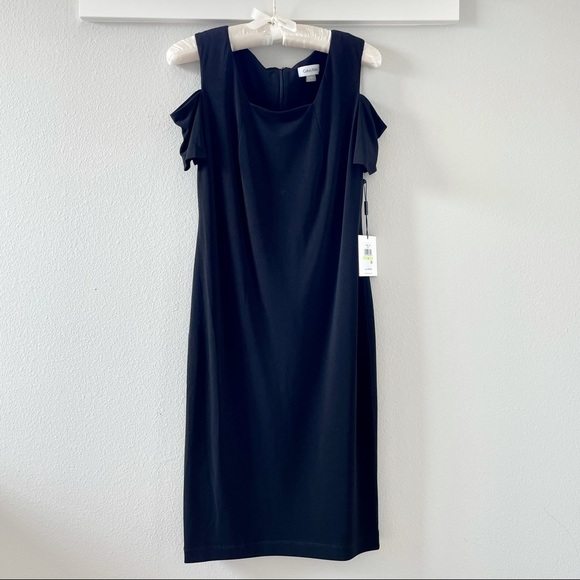 Calvin Klein Short-Sleeve Cold Shoulder Dress - Picture 1 of 5